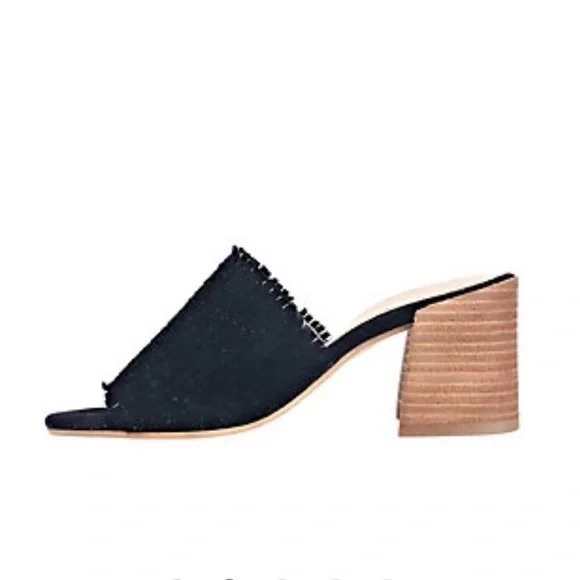 rebels Shoes - Rebels Black Gaia Woven Stacked Block Heel Slip-On Mules